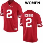 Women's Ohio State Buckeyes #2 J.K. Dobbins Red Nike NCAA College Football Jersey November ZZA1644QL